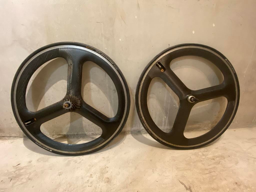 HED 3 Trispoke carbon wielen 650c (571mm), Ophalen, Gebruikt, Wiel, Carbon