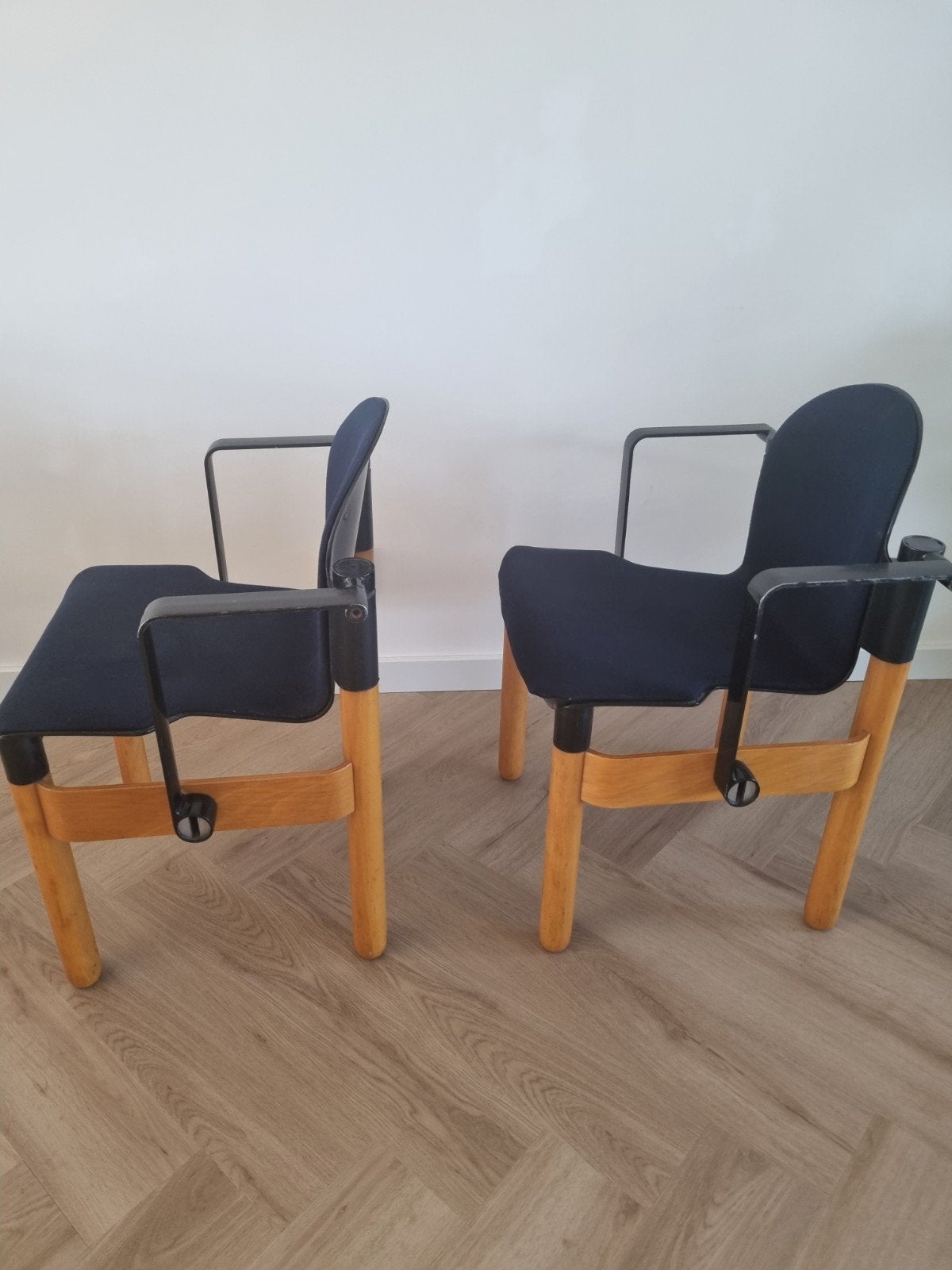 2 Thonet Flex Gerd Lange designstoelen jaren 70/80, Ophalen, Gebruikt, Blauw