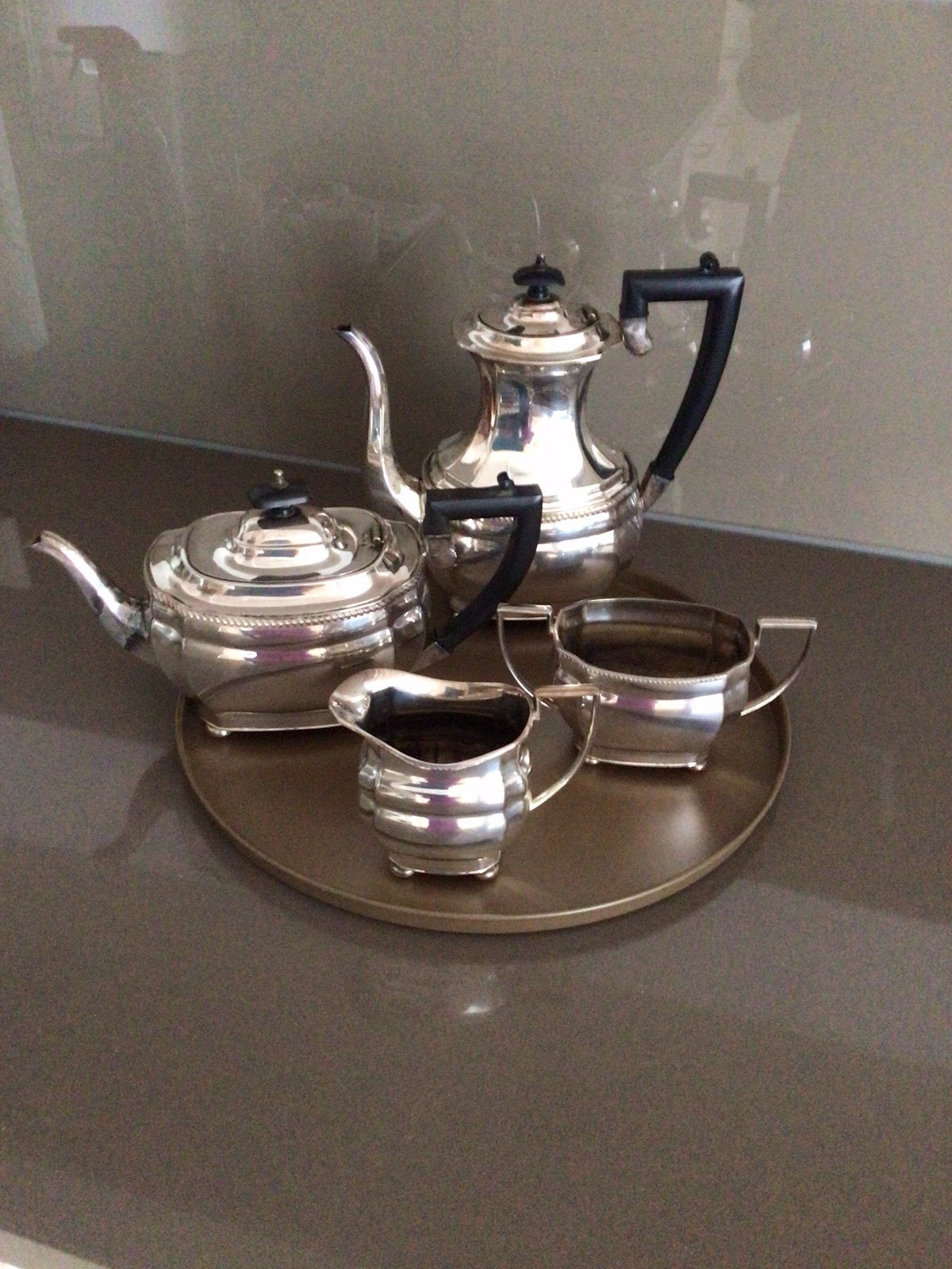 Verzilverd koffiestel, Ophalen of Verzenden