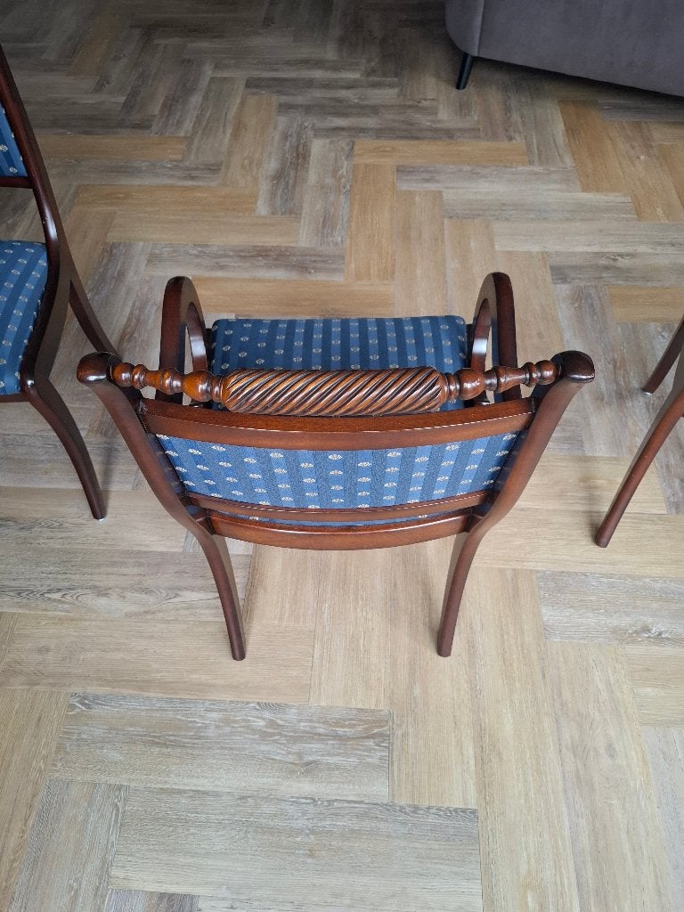Vintage Heldense eetkamer stoelen, Ophalen, Gebruikt, Blauw, Vintage