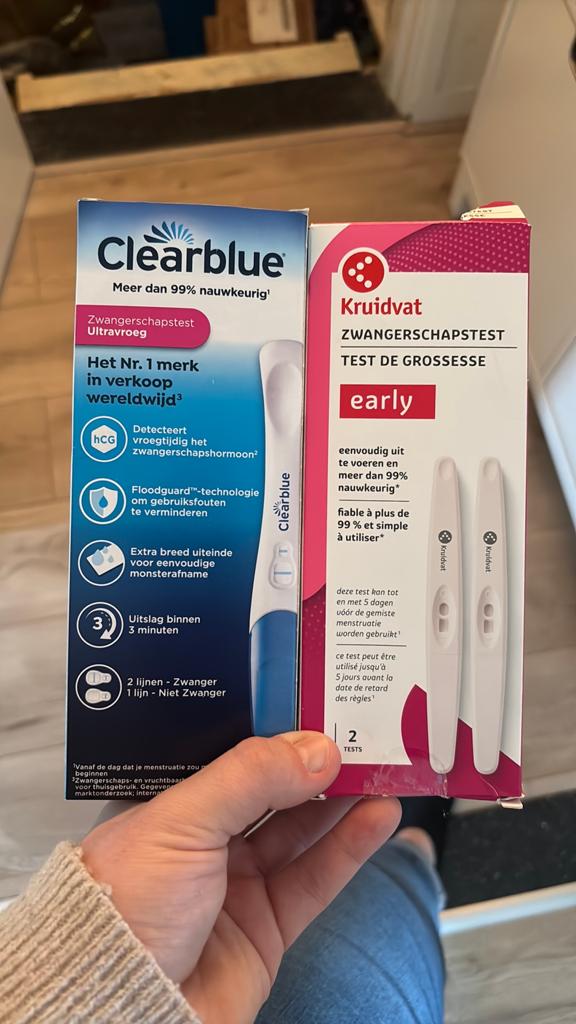 Clearblue zwangerschapstest en kruidvat, Ophalen of Verzenden, Zo goed als nieuw, Overige typen
