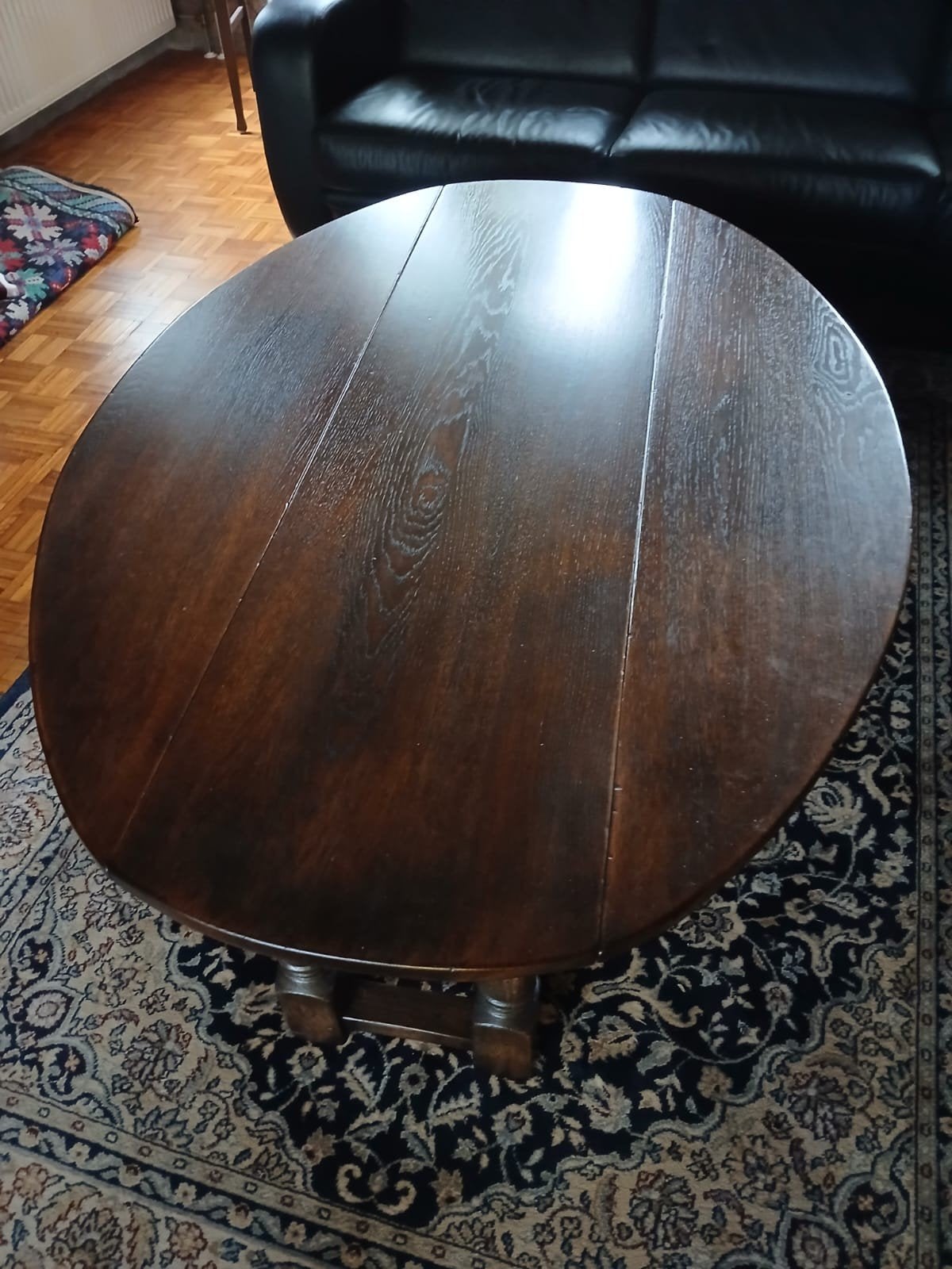 Antieke eikenhouten gateleg tafel, Ophalen