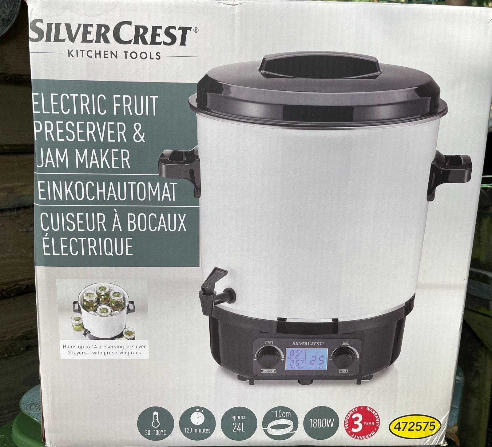 Silvercrest Elektrische Weckketel/ Fruitperser & Jam Maker, Overige typen, Nieuw, Ophalen of Verzenden, Metaal
