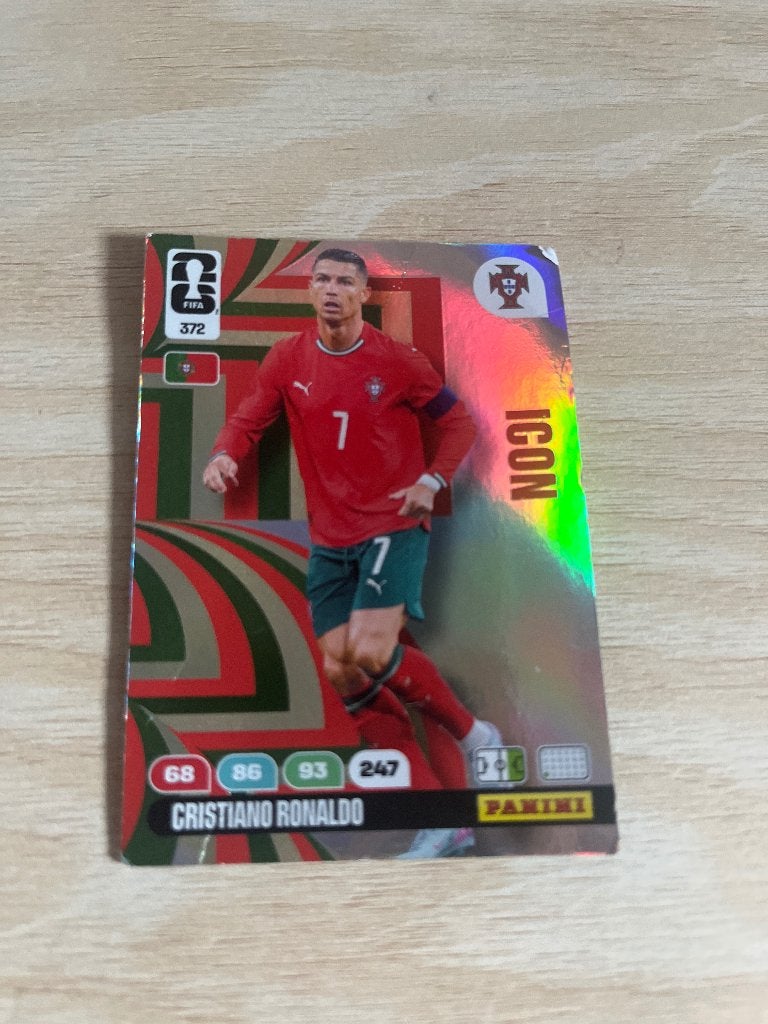 Cristiano Ronaldo kaart panini, Ophalen of Verzenden, Zo goed als nieuw, Speelkaart(en)