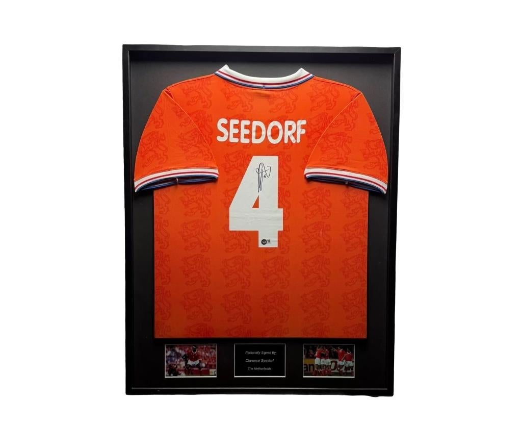 Clarence Seedorf Nederland 1995 ingelijst thuis shirt, Soccersignings.nl, Shirt, Nieuw, Ophalen of Verzenden
