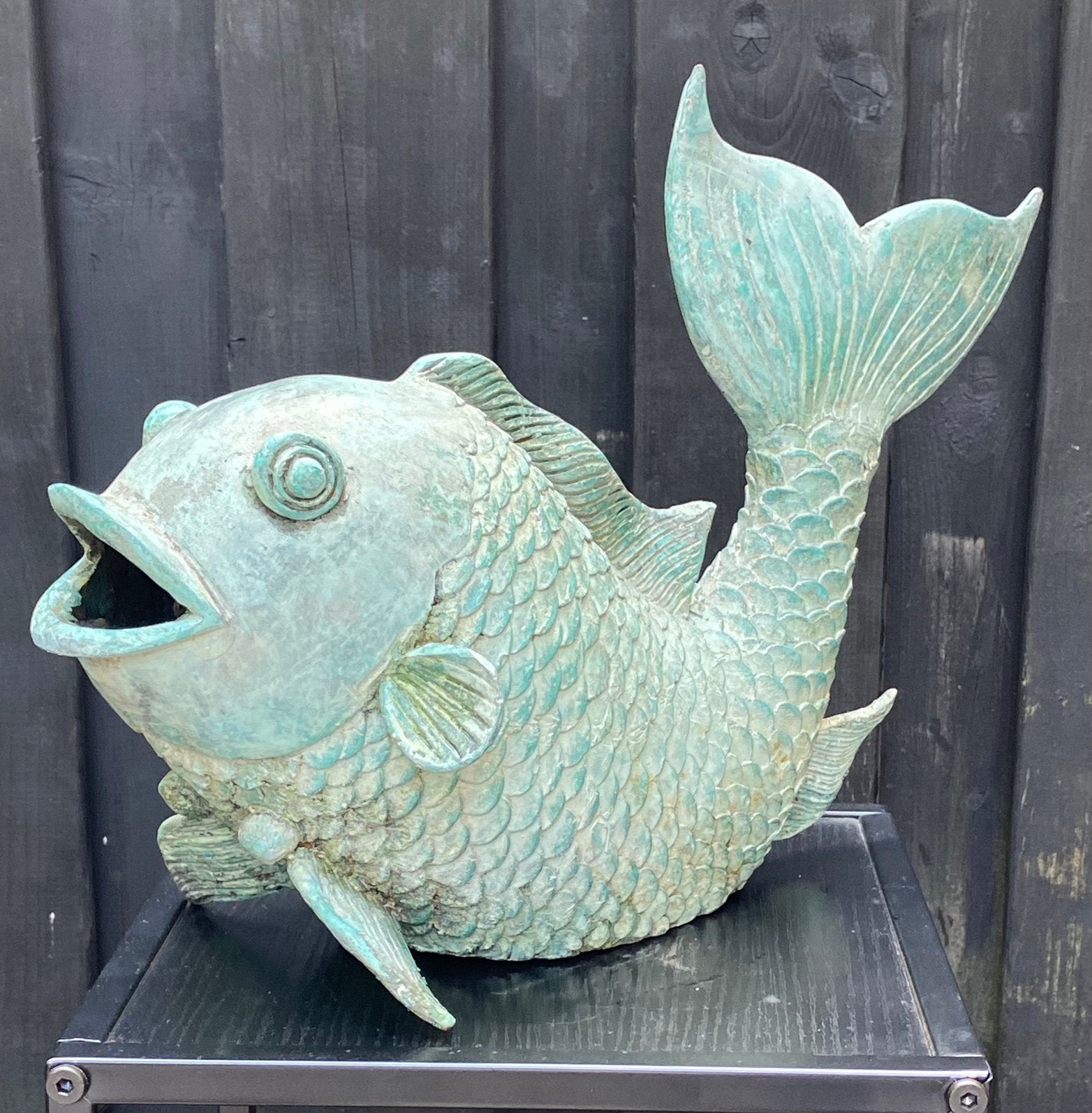 Oude Bronzen fontein vis bieden vanaf €400,00, Ophalen of Verzenden, Brons