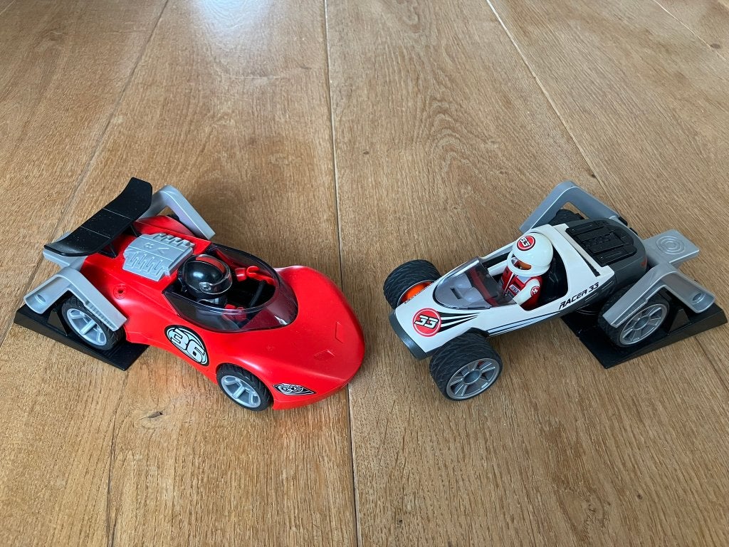Playmobil racewagens (5173 + 5175), Complete set, Voertuig, Ophalen of Verzenden, Zo goed als nieuw