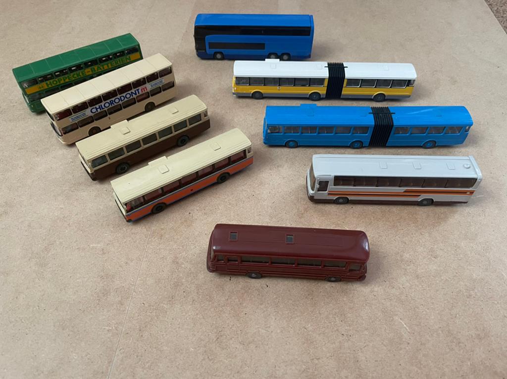model stadsbus touringcar dubbeldekker geledebus Wiking 1/87, Ophalen of Verzenden, Gebruikt, Bus of Vrachtwagen, Wiking