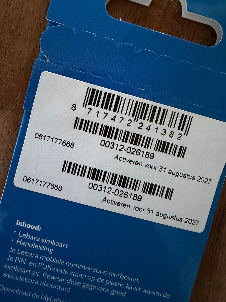 06 1717 7668 Lebara Prepaid Sim, Verzenden, Nieuw, Overige providers, Simkaart