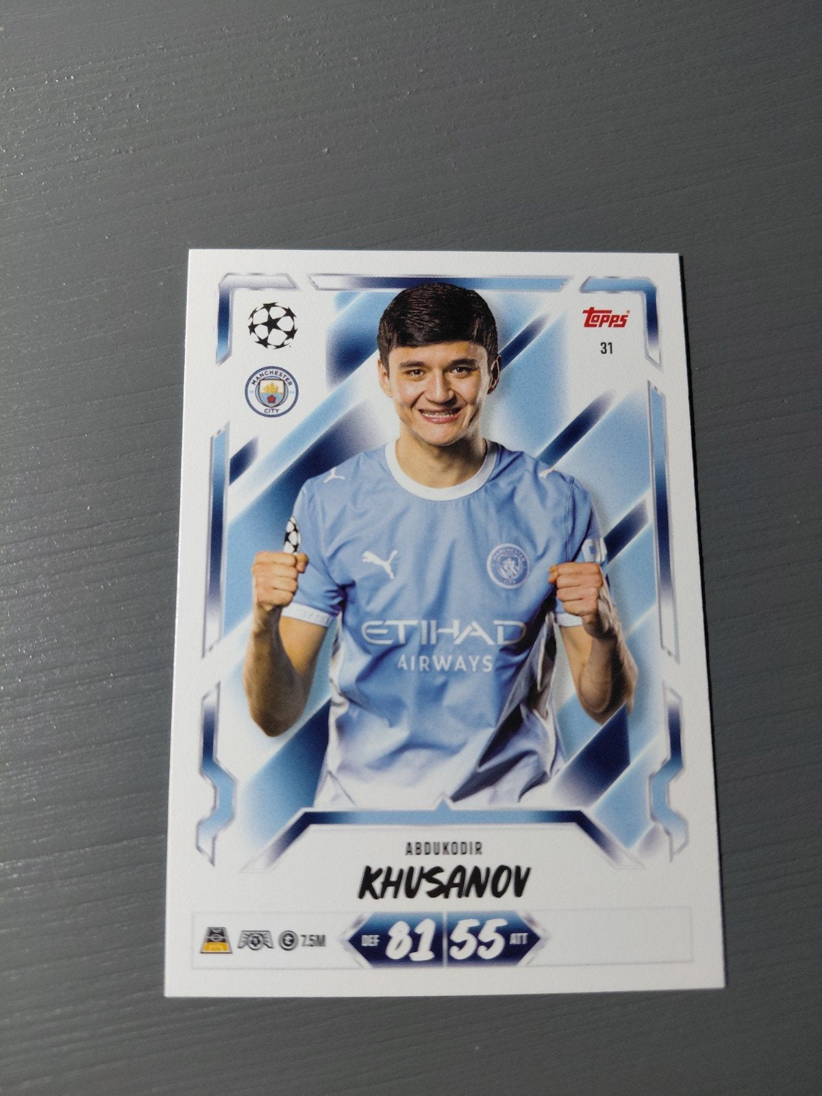 khusanov (manchester city) topps match attax 2027, Ophalen of Verzenden, Nieuw, Buitenlandse clubs, Spelerskaart