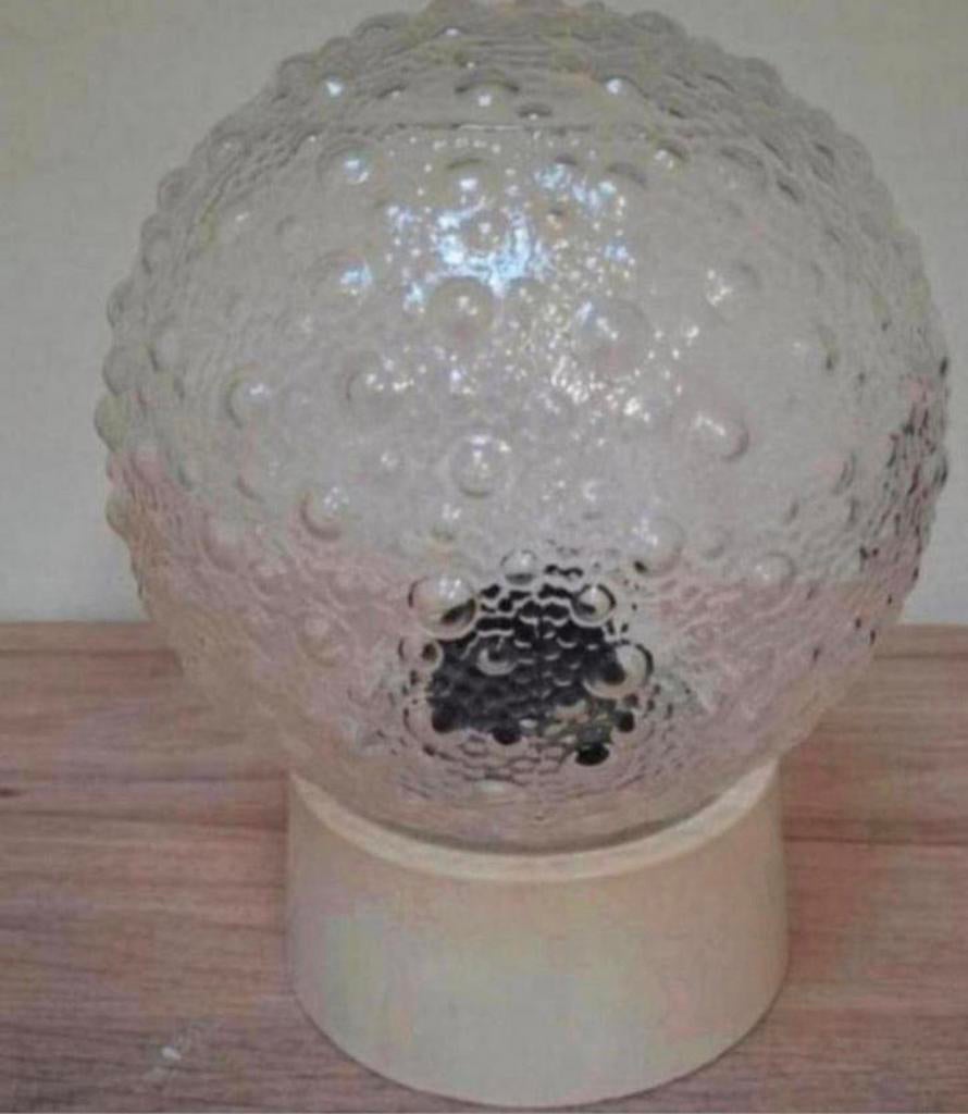 Kunststof vintage transparante bollamp., Huis en Inrichting, Lampen | Plafondlampen, Ophalen of Verzenden, Kunststof