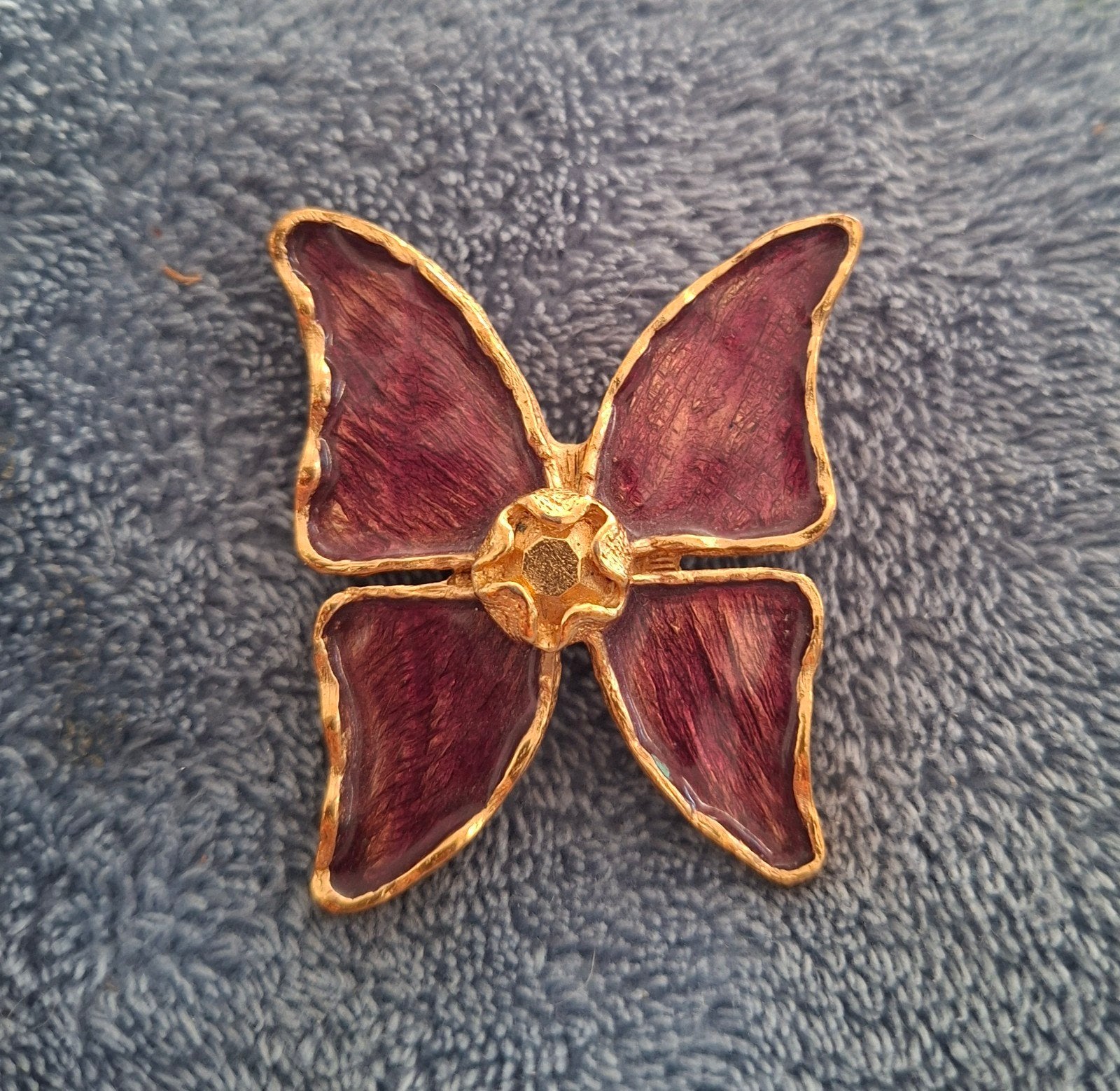 Yves Saint Laurent broche paars vintage, Ophalen, Overige kleuren, Overige materialen