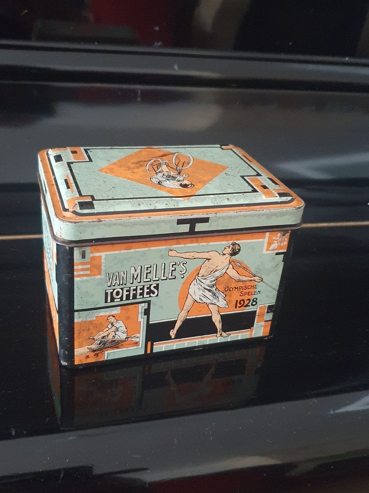 Van Melle Toffee blik Olympische Spelen van 1928 Amsterdam, Ophalen, Gebruikt, Overige
