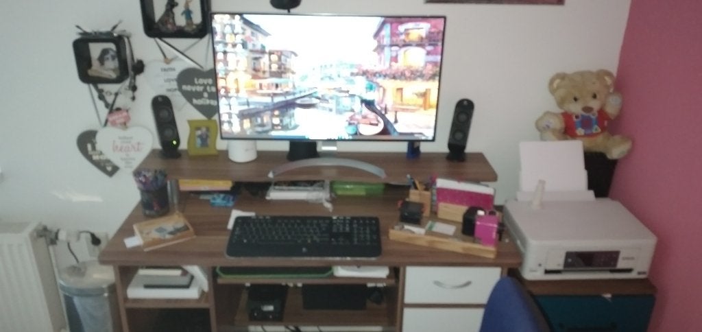 Compact bureau met opbergruimte, Ophalen, Gebruikt, Modern, Functioneel, 70 tot 120 cm