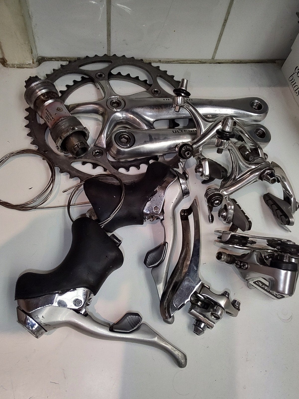 Shimano Dura Ace groepset/onderdelen,Cinelli,3T,Bianchi, Ophalen, Shimano Dura Ace, Aluminium
