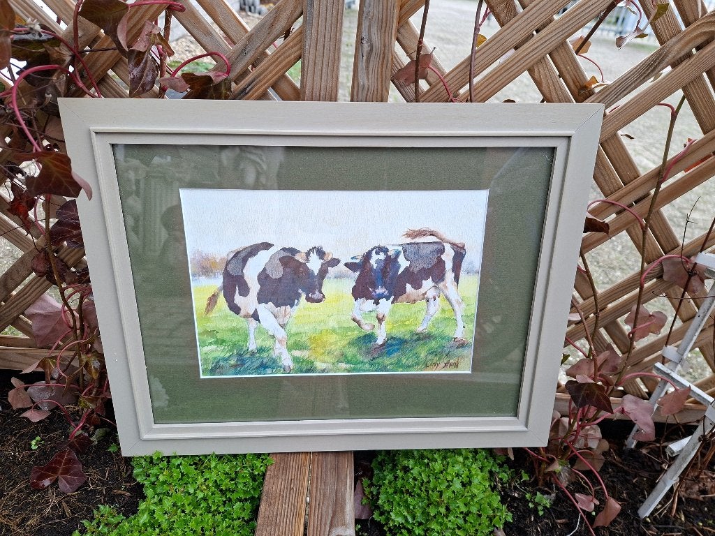 Koeien Schilderij - 47x36.5 cm, Ophalen of Verzenden