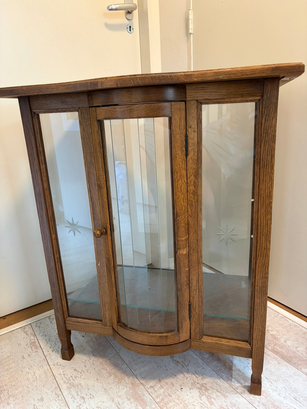 Prachtig Theekastje: geslepen glas, Huis en Inrichting, Ophalen, Glas, Vintage jaren 60/70 stijl, 50 tot 100 cm