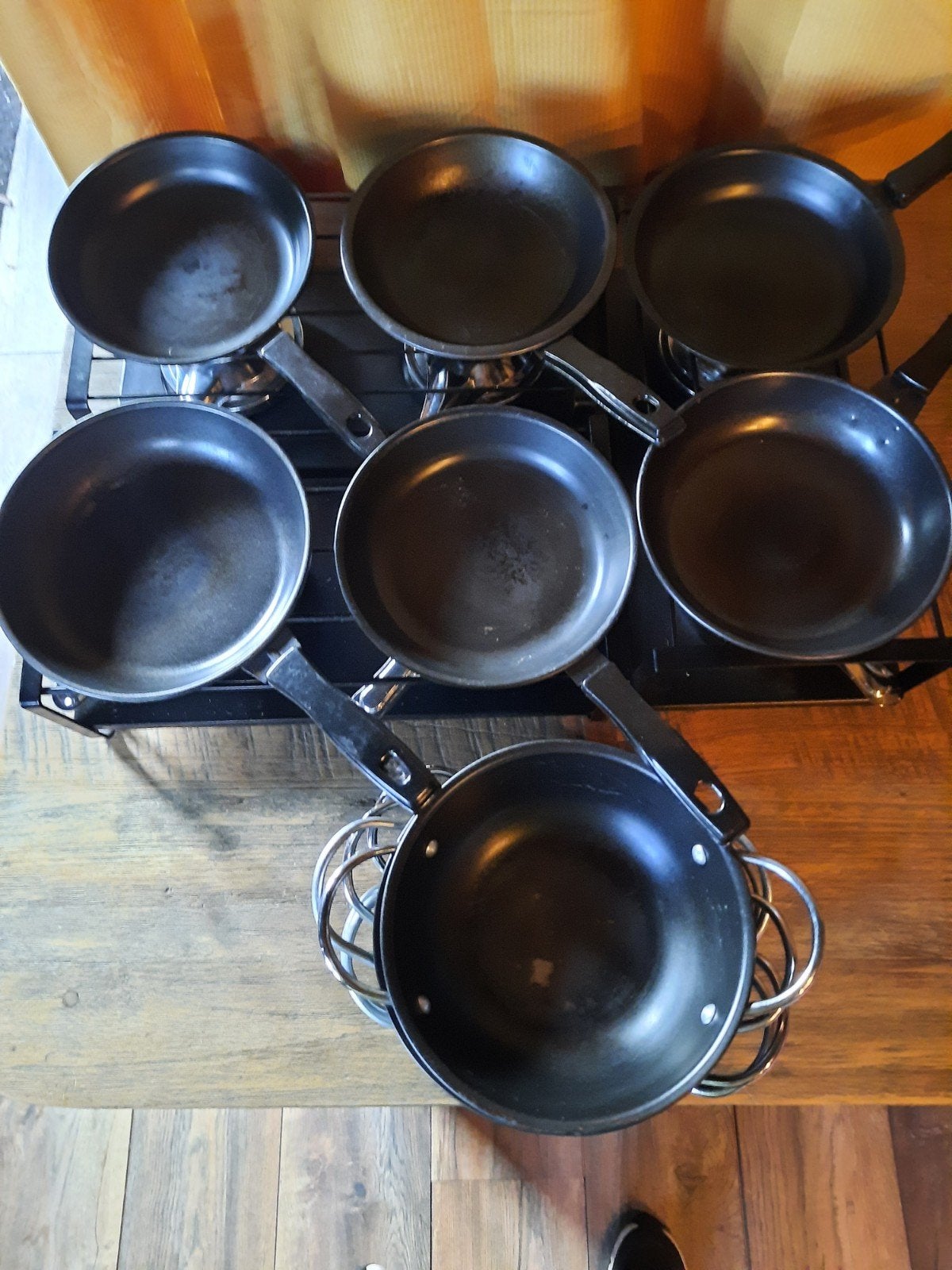 gourmetstel op spiritus brander 3x2 persoons, Ophalen of Verzenden, Gebruikt, 4 t/m 7 personen