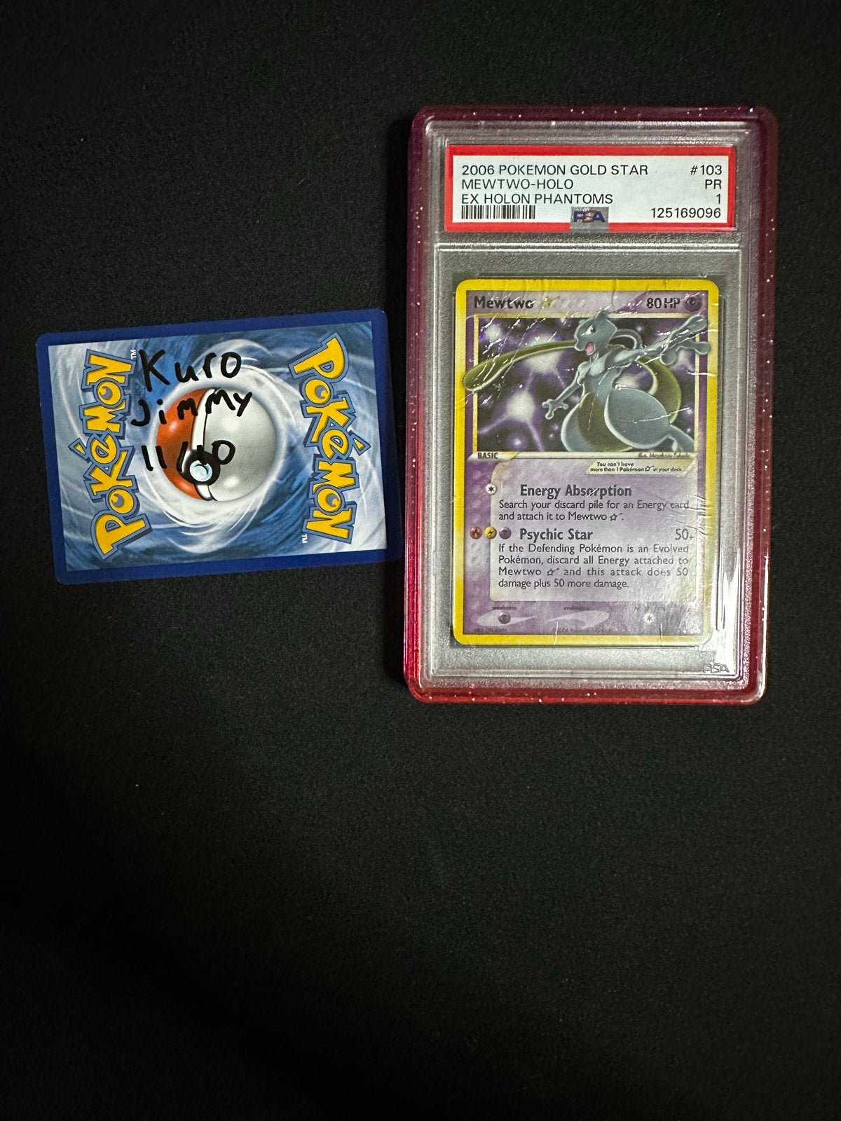 2006 Pokémon Gold Star Mewtwo-Holo EX Holon Phantoms PSA 1, Ophalen of Verzenden, Gebruikt, Losse kaart