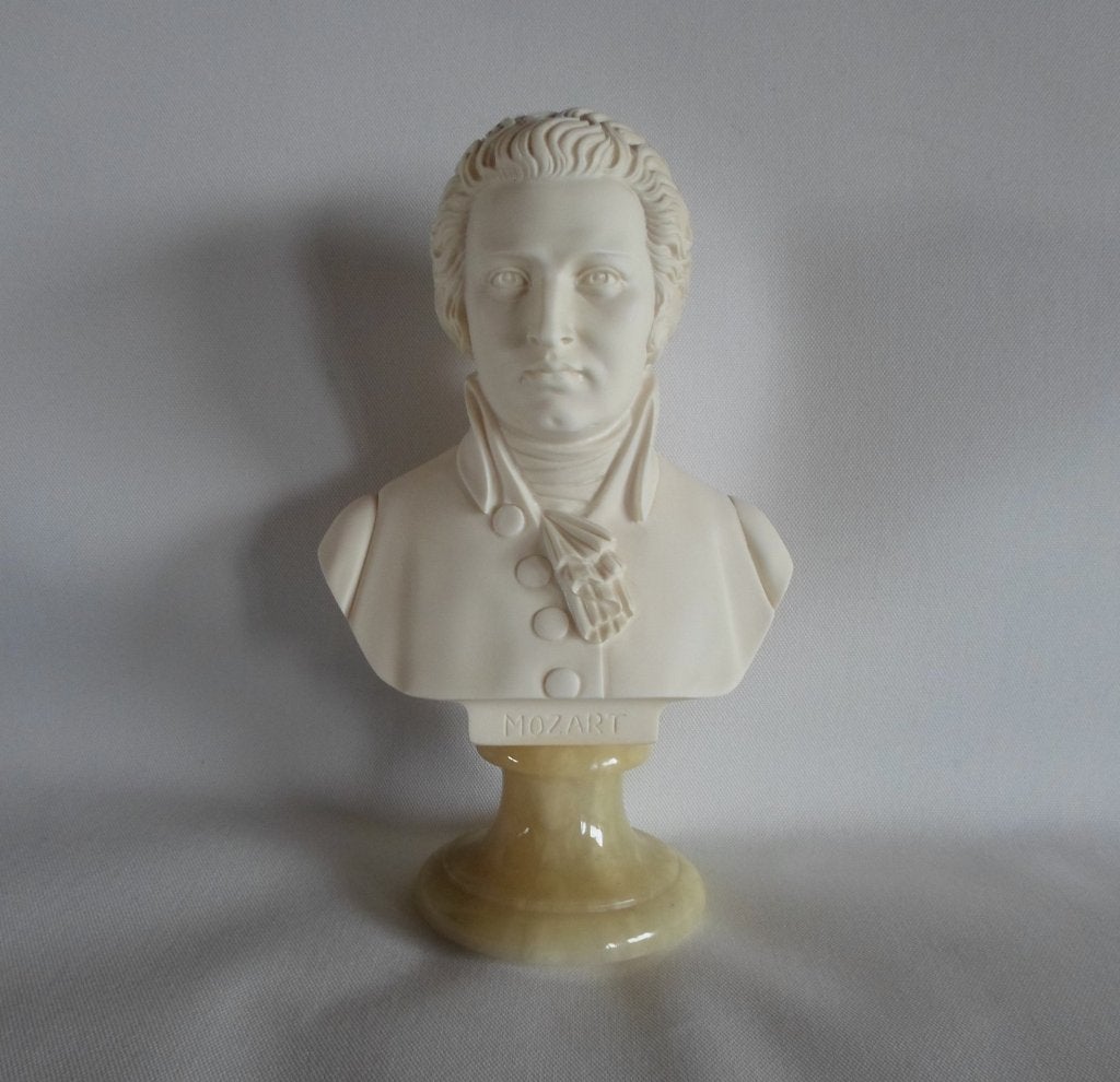 Giannelli Beeld Mozart, Antiek en Kunst, Buste, Ophalen of Verzenden, 20 - 50 cm, Klassiek