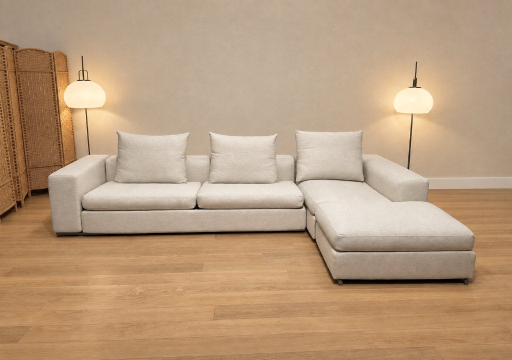NIEUW GESTOFFEERD Flexform Groundpiece Hoekbank + GARANTIE, Huis en Inrichting, Design Bank Bankstel Zetel Hoekbank Flexform, Flexform