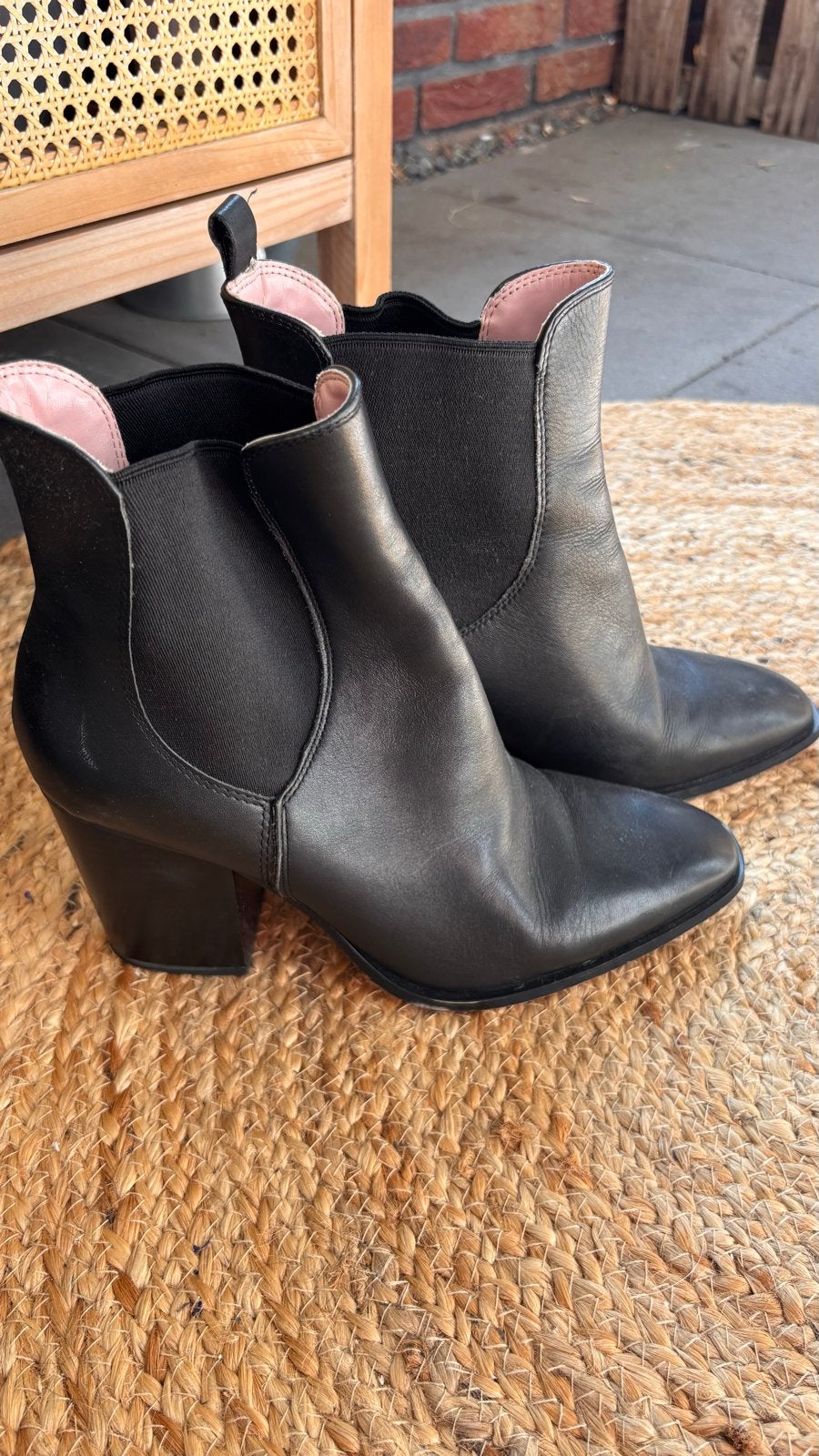 Zara leren laarsjes, maat 40, Kleding | Dames, Schoenen, Ophalen of Verzenden, Gedragen, Zwart, Lage of Enkellaarzen