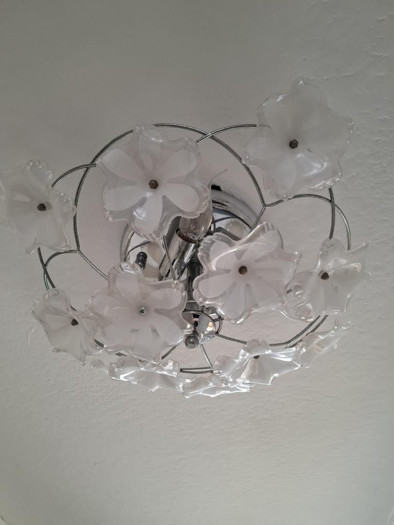Plafond lamp wit met zilver, Huis en Inrichting, Ophalen of Verzenden