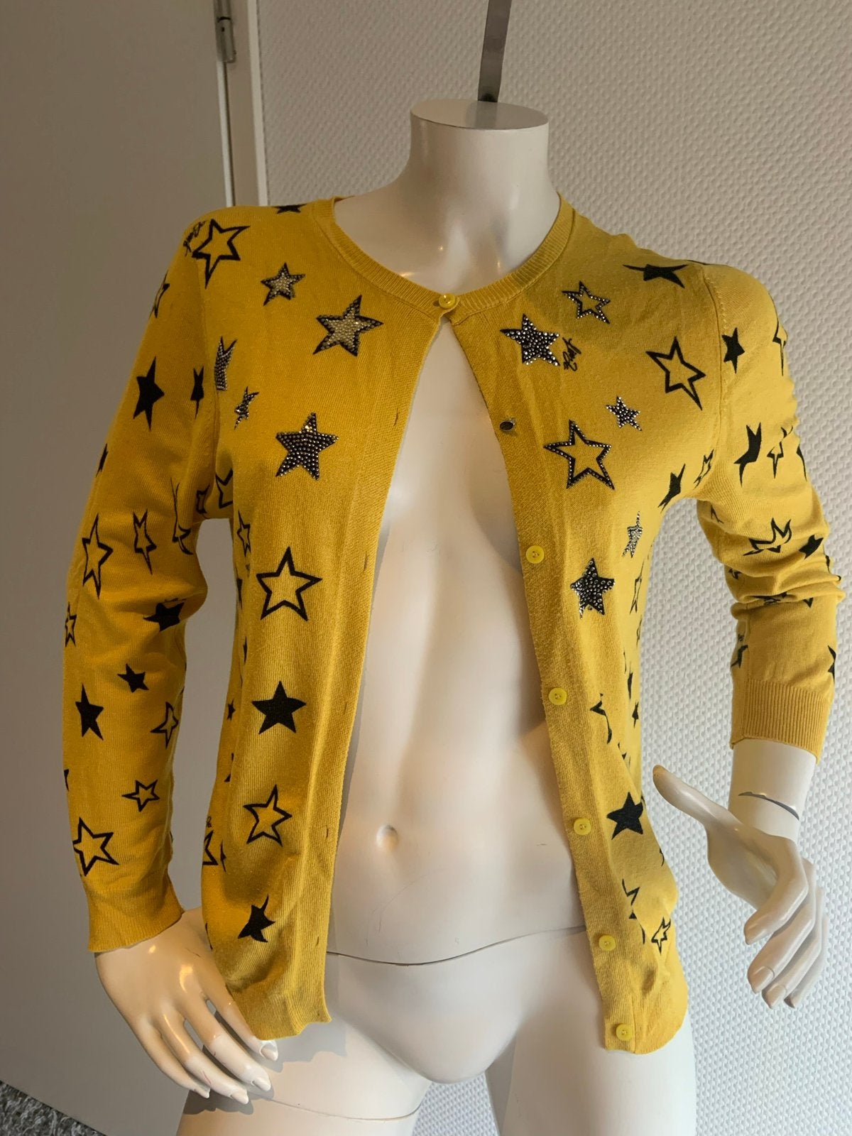 Liu jo vestje met glitter sterren maat s, ., Geel, Ophalen of Verzenden, Zo goed als nieuw