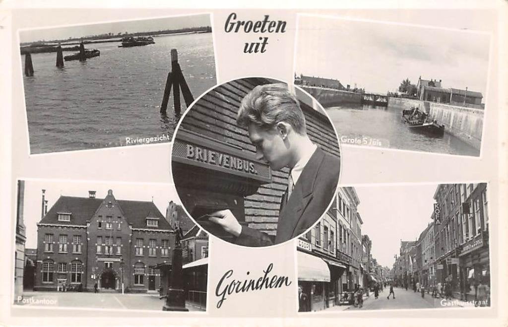 Gorinchem Bievenbus Rivier Grote Sluis Postkantoor Gasthuiss, Ophalen of Verzenden, 1940 tot 1960, Ongelopen, Zuid-Holland