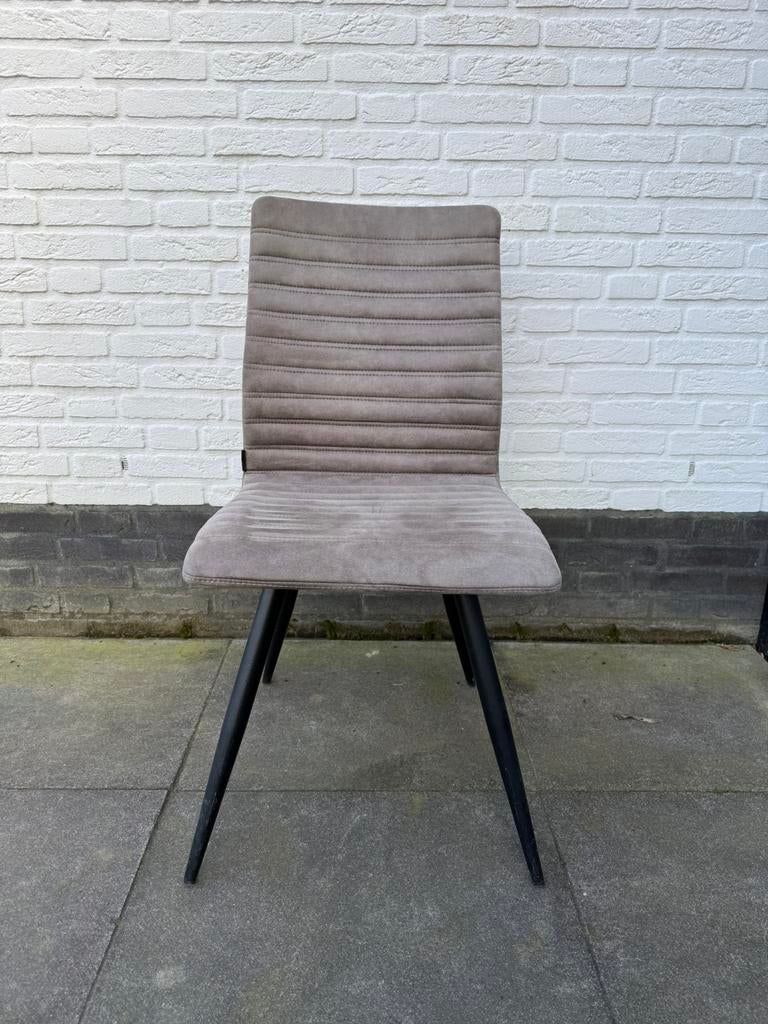 8 stoffen stoelen met zwarte poten, Huis en Inrichting, Stoelen, Ophalen, Gebruikt, Vijf, Zes of meer stoelen, Stof