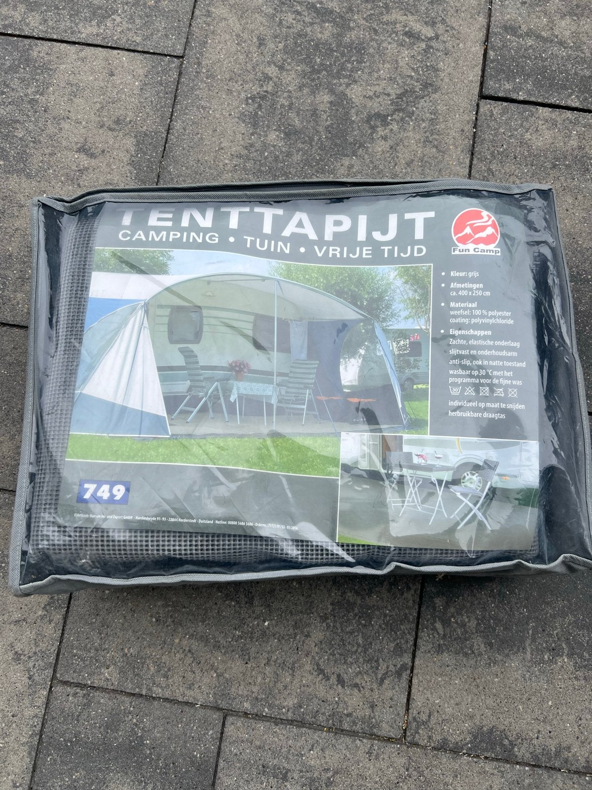 Gebruikt tenttapijt Fun Camp 400x250 cm grijs, Ophalen, Gebruikt