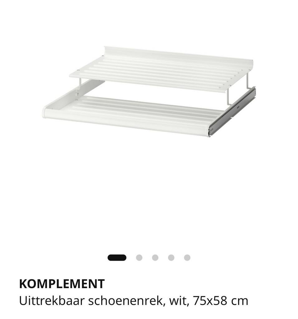 IKEA KOMPLEMENT 2 x Uittrekbaar schoenenrek wit 75x58 cm, Ophalen of Verzenden, Zo goed als nieuw