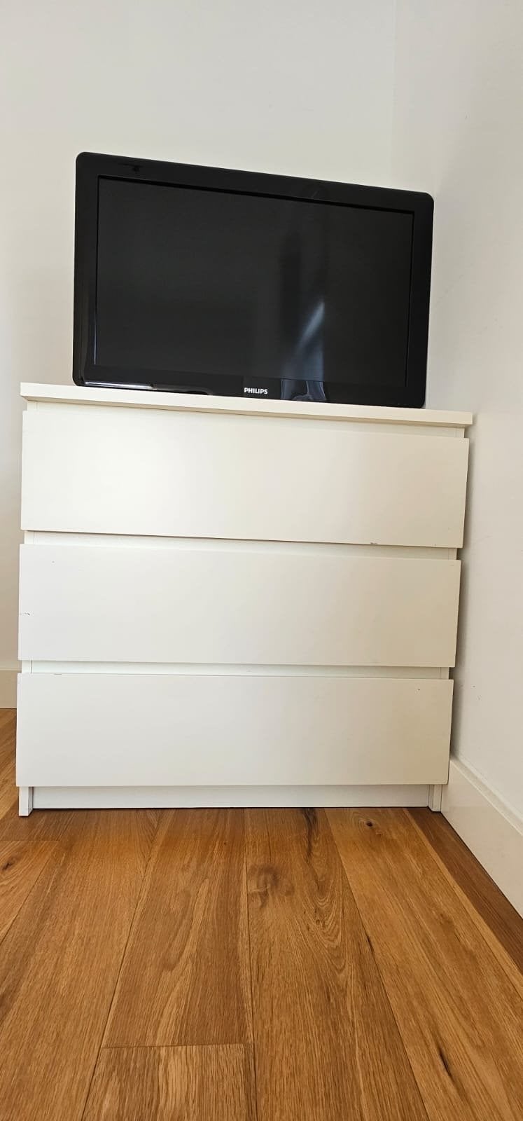 Witte Ikea ladekast met 3 laden, Ophalen, Gebruikt, 3 of 4 laden, 25 tot 50 cm