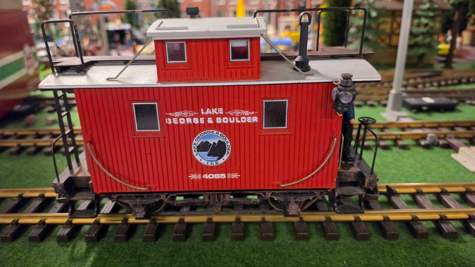 lgb wagon met verlichting via rails, ijzeren wielen,, Gebruikt, Gelijkstroom, Wagon, Ophalen of Verzenden
