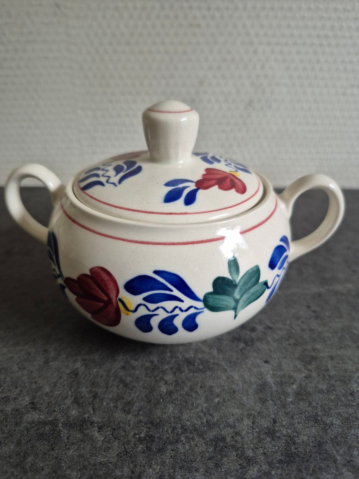Boch Boerenbont Suikerpot - Handgeschilderd Servies, Antiek en Kunst, Ophalen of Verzenden