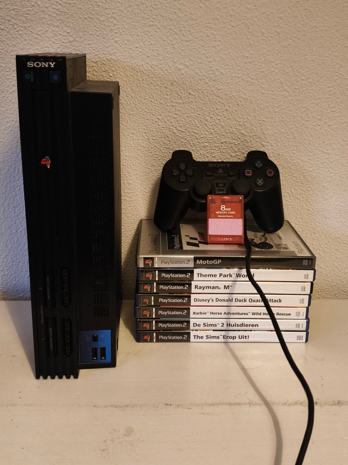 Sony PlayStation 2 (PS2) met controller en 7 spellen, Met games, Ophalen of Verzenden, Zo goed als nieuw, Met 1 controller