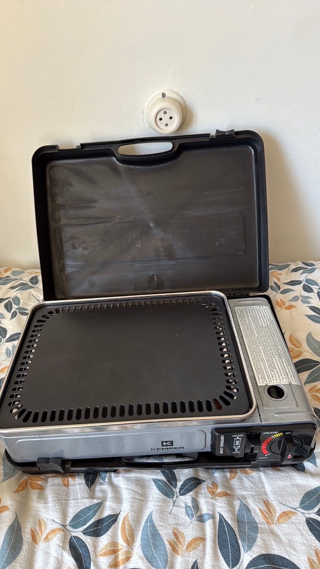 Kemper draagbare plancha grill bakplaat camping, Ophalen of Verzenden, Gebruikt