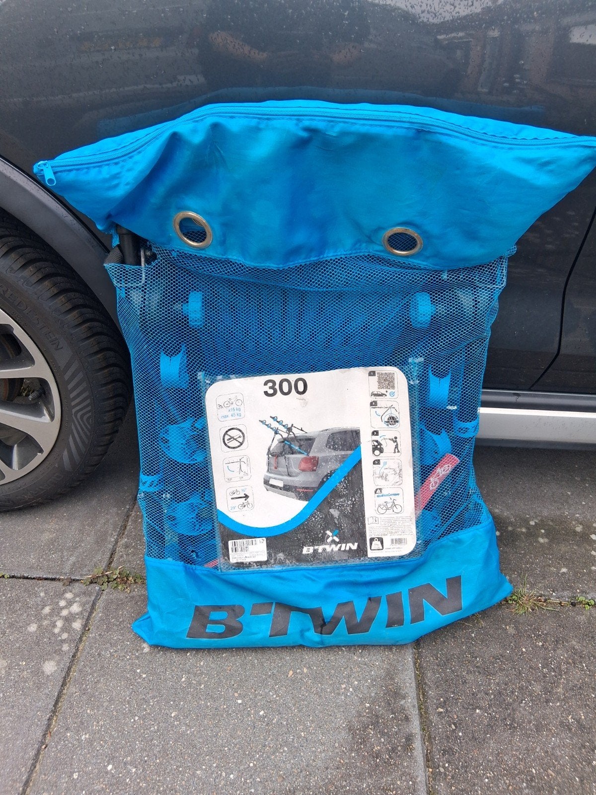 B'Twin 300 Fietsendrager voor 3 fietsen - Achterklep, Ophalen, 3 fietsen of meer, Gebruikt, Achterklepdrager