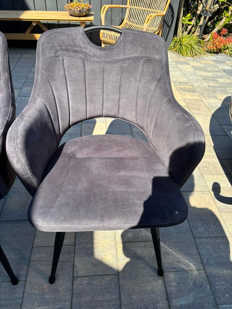 Eetkamerstoelen, Huis en Inrichting, Stoelen, Ophalen of Verzenden, Zo goed als nieuw, Grijs, Vijf, Zes of meer stoelen