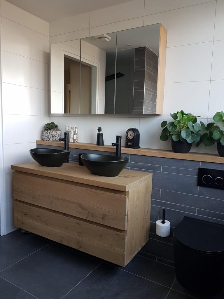 Badmeubel KWALITEIT - Eikenhout MAATWERK, Huis en Inrichting, Badkamer | Badkamermeubels, Niet ingevuld, 100 tot 150 cm, Niet ingevuld
