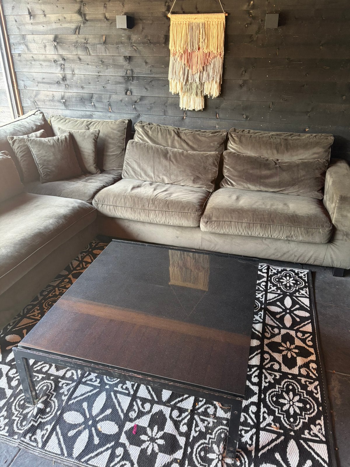 Hoekbank velvet lounge, Ophalen, Gebruikt