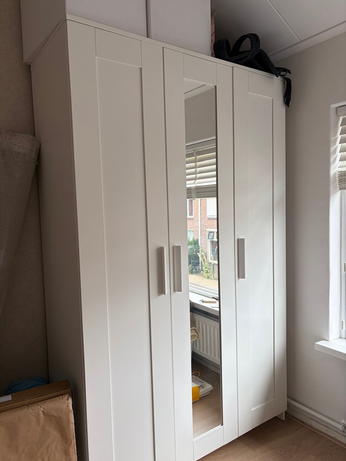 IKEA Brimnes Kledingkast met spiegeldeur, Ophalen, Gebruikt, 100 tot 150 cm, 150 tot 200 cm