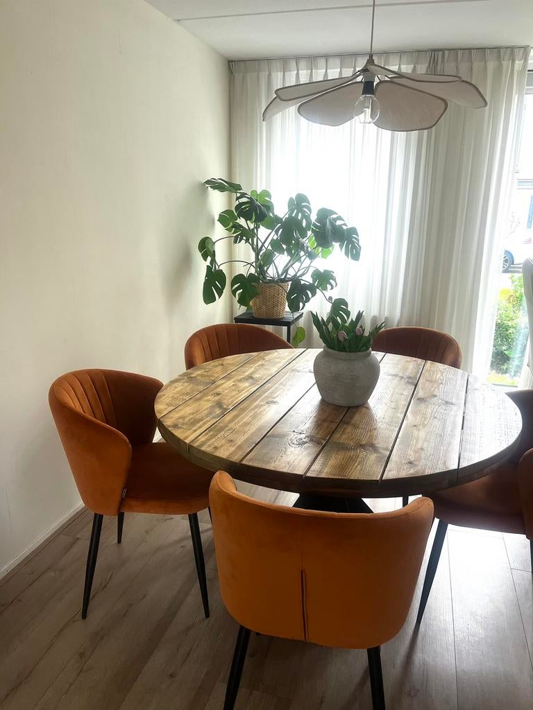 Eettafel rond, Ophalen, Zo goed als nieuw, Rond, 100 tot 150 cm