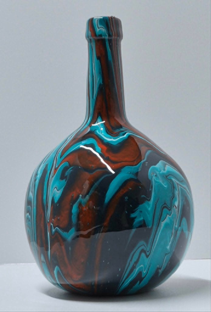 vaas gegoten uniek pouring art kunst epoxy kruik vazen, Huis en Inrichting, Woonaccessoires | Vazen, Overige kleuren, Ophalen of Verzenden