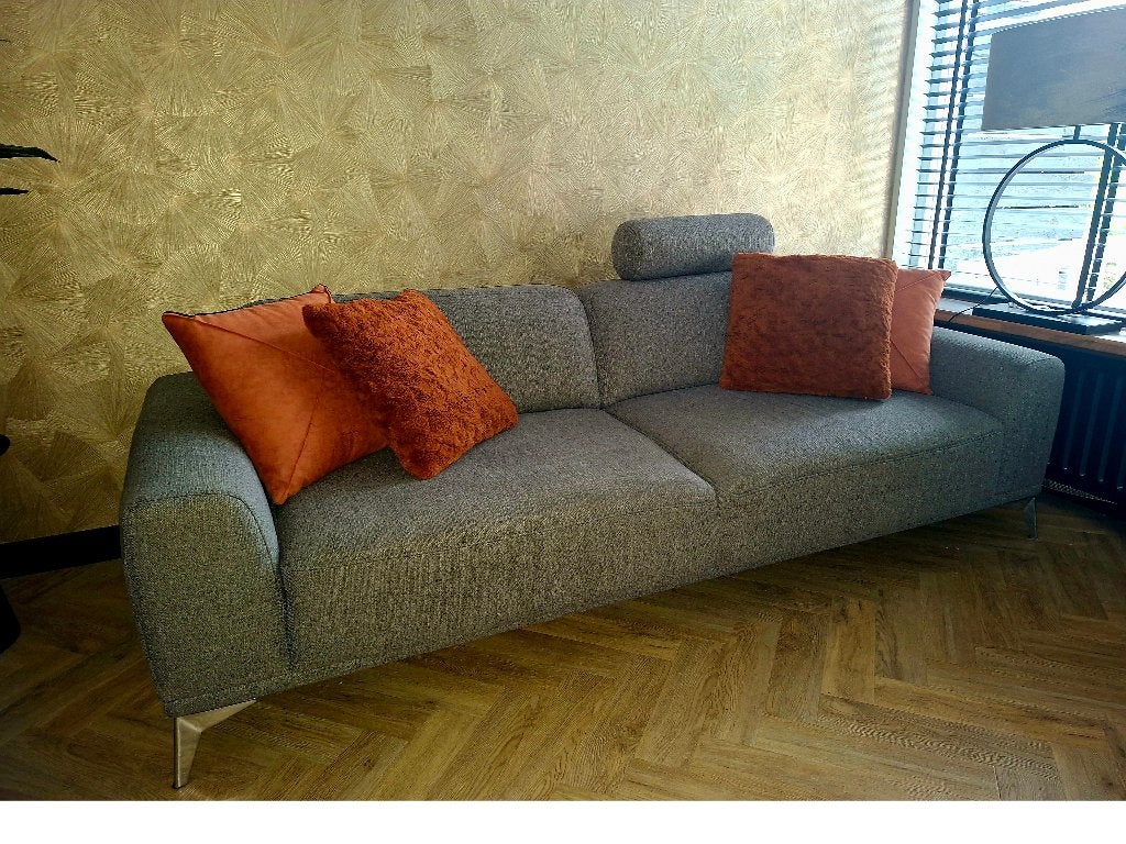 Bank 3-zits in de kleur grijs., Ophalen, Gebruikt, Minder dan 75 cm, Driepersoons
