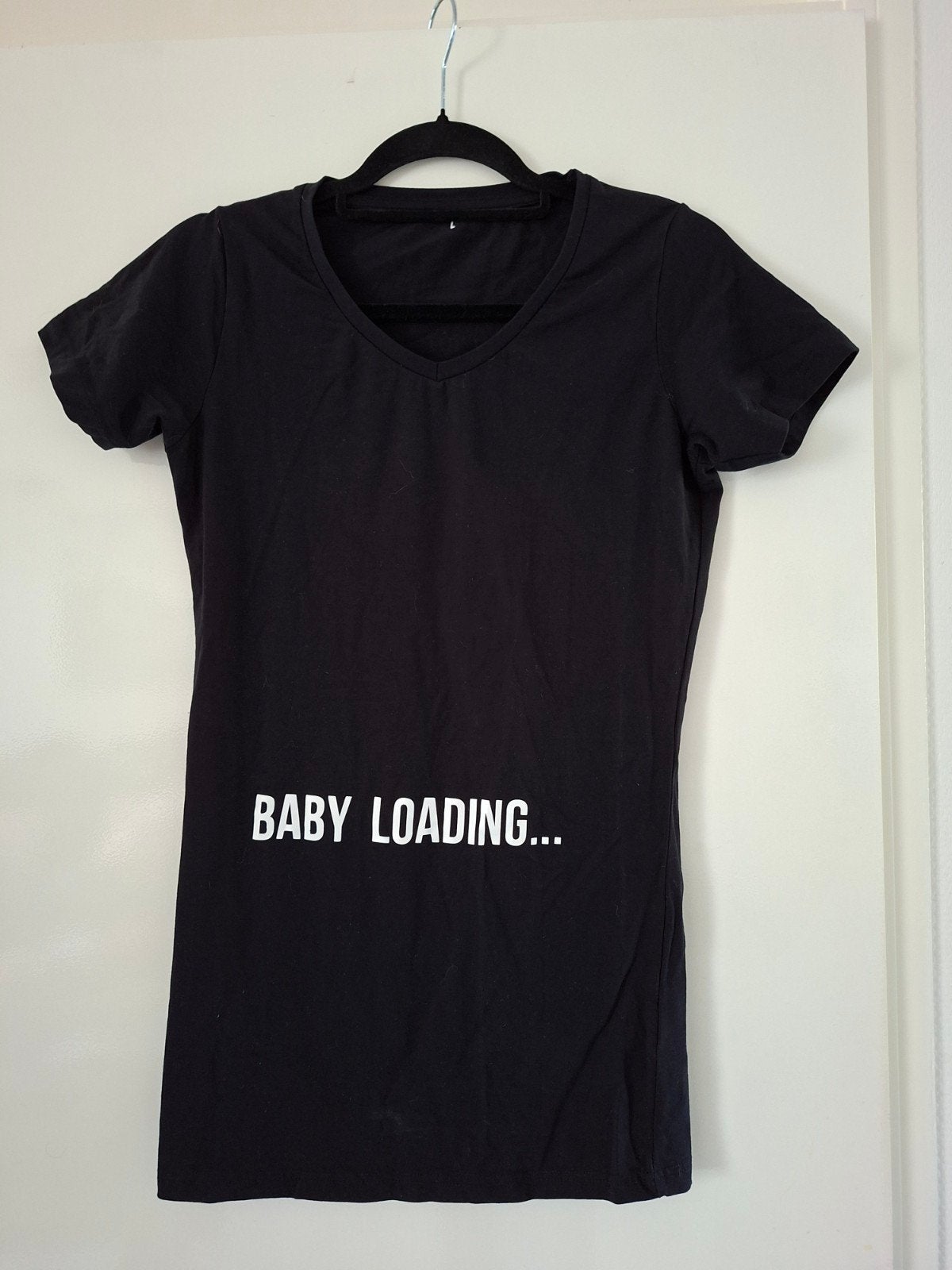 Zwart T-shirt 'Baby Loading...' - Maat L, Zwart, Maat 42/44 (L), Ophalen of Verzenden, Zo goed als nieuw