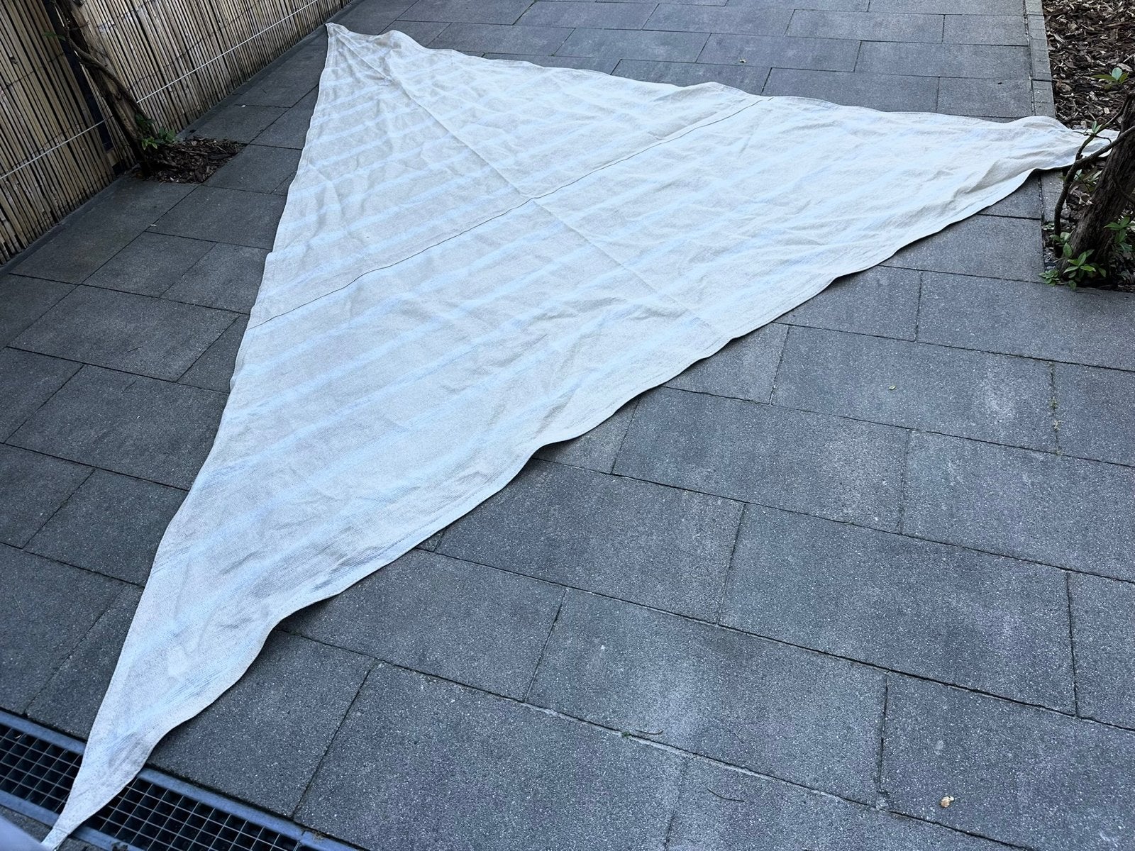 Driehoekig Schaduwdoek - Crème Wit, Ophalen of Verzenden, Gebruikt