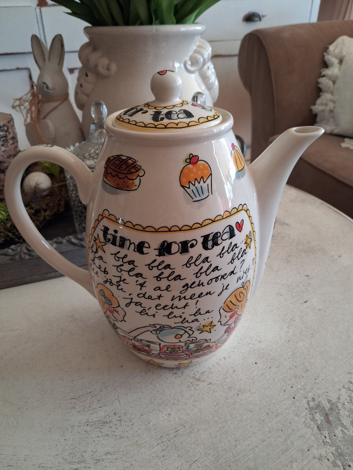 blond amsterdam grote theepot even bijkletsen nieuw, Ophalen, Overige typen, Nieuw, Aardewerk