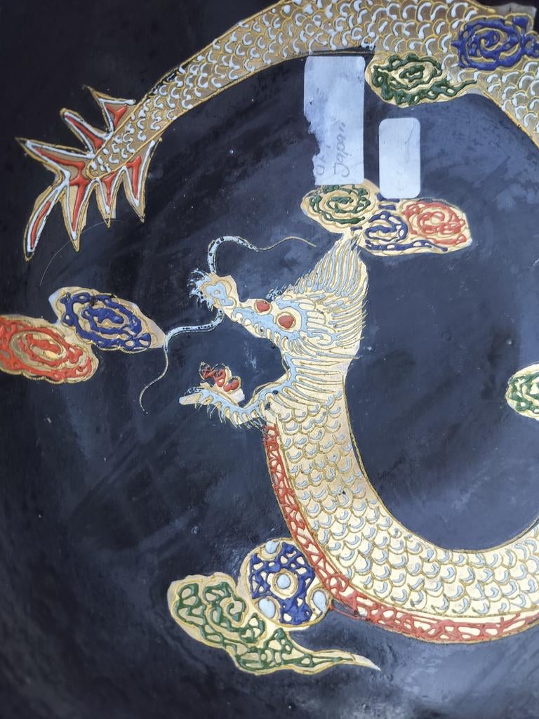 Antieke Japanse Satsuma schaal met drakenmotief, Ophalen