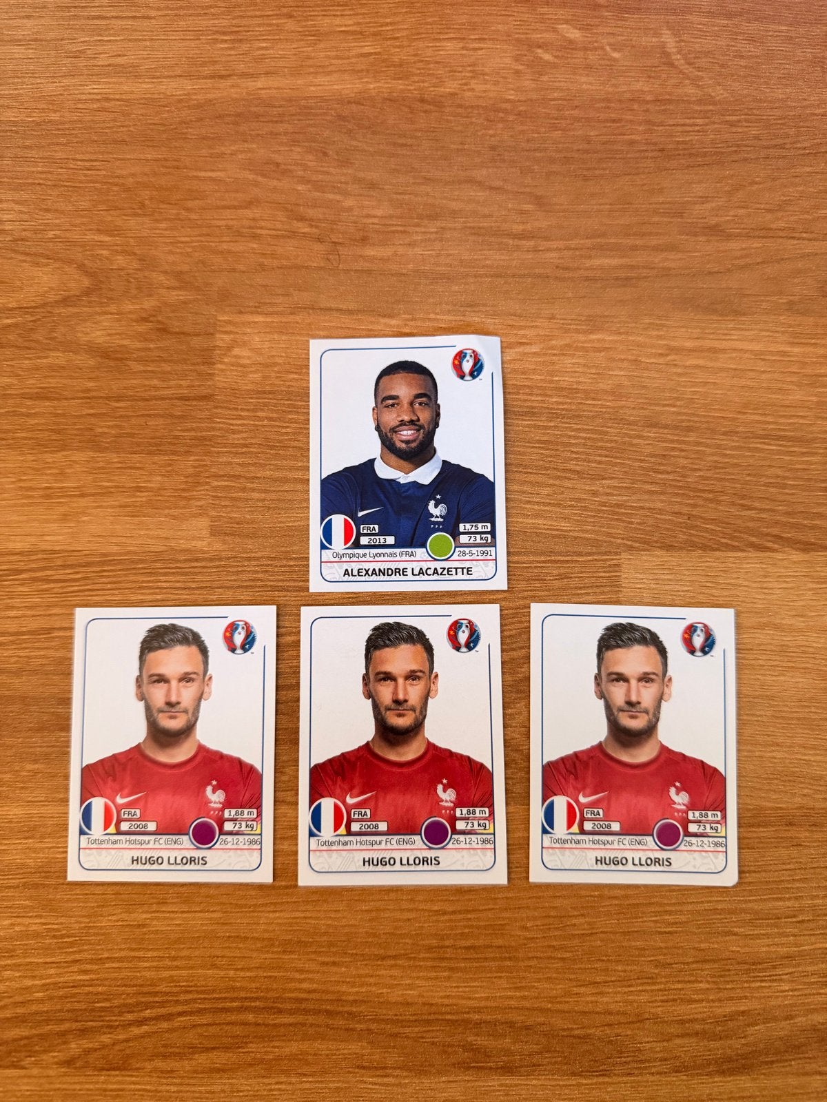 Panini UEFA Euro 2016 stickers: Lloris & Lacazette, Ophalen of Verzenden, Gebruikt, Meerdere stickers
